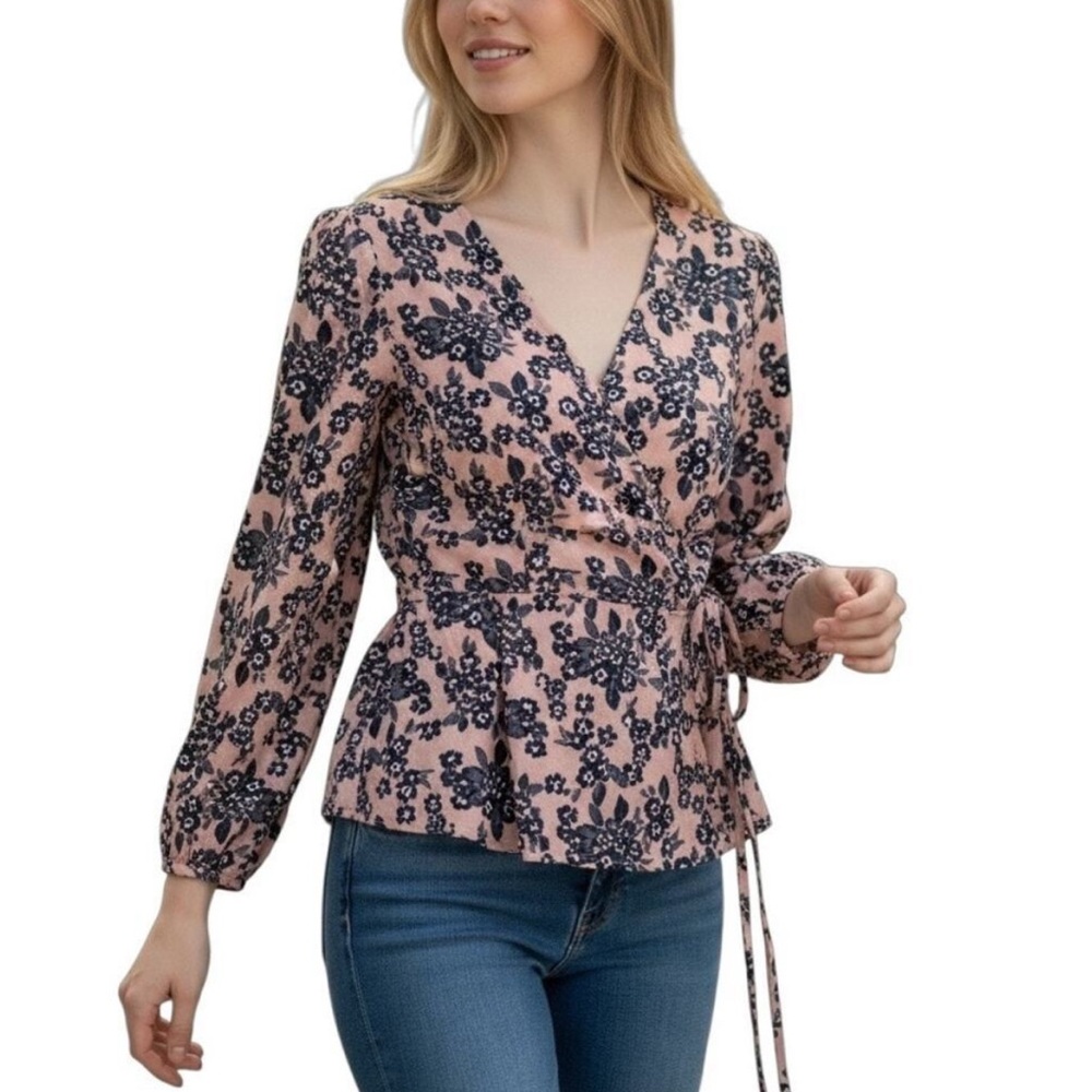 J. Crew | Floral Wrap Blouse